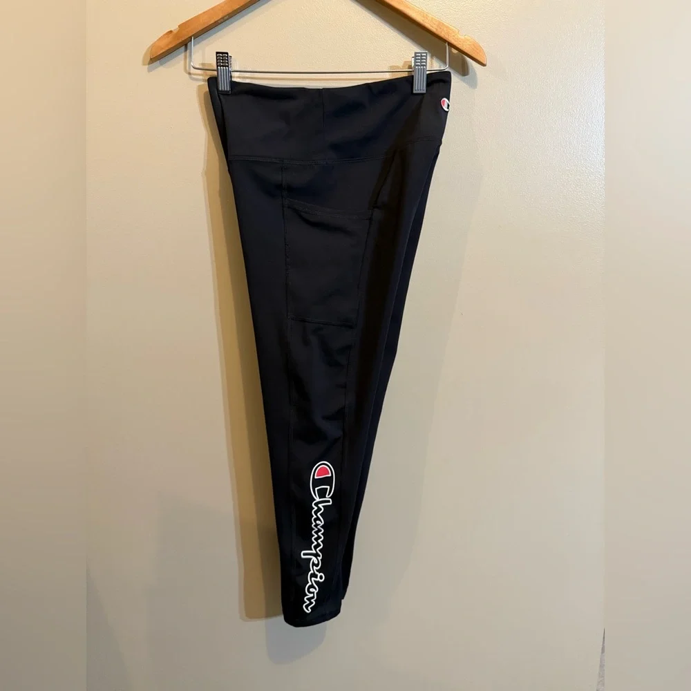 Champion Black High-Rise Leggings with Side Pockets